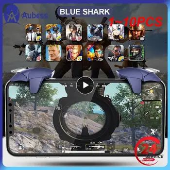 1-10 шт. Мобильный телефон Blue Shark Нажимная вспомогательная кнопка огня Геймпад Джойстик контроллер L + R Металлический триггер для PUBG