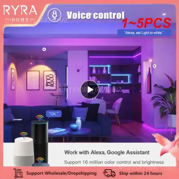 1 ~ 5ШТ Умных ламп E27, светодиодная лампа, умная лампочка RGB 220V 110V Работает с приложением Tuya Smart Life Smartthings Alexa Hub