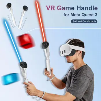1 пара Удлинительных Ручек Виртуальной Реальности Для Meta Quest 3 VR Controller Ручка Удлинительного Шеста Ручки Для Световых Мечей Удлинительные Захваты Game Acce U7R3