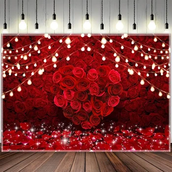 1 шт., винил с красной розой (39 * 59 дюймов), цветочная стена на День Святого Валентина, украшение для вечеринки в честь Дня матери невесты