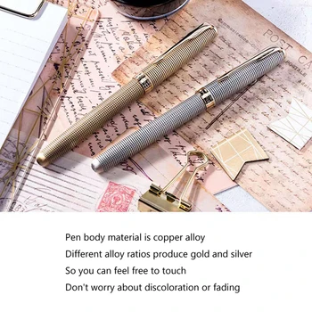 1 шт. Новая классическая перьевая ручка с решетчатым дизайном JINHAO 75 F с золотой отделкой, съемный преобразователь чернил, деловая перьевая ручка