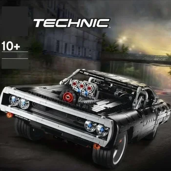1168ШТ Техническая модель гоночного автомобиля Dodge Charger Строительные блоки 42111 Кирпичей Игрушки из фильма Форсаж Подарок для мальчиков и детей