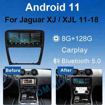 128 ГБ Двухсистемное Автомобильное Радио Для Jaguar XJL XJ XJR 351 2010-2019 Мультимедийный Плеер AC Панель Беспроводной Carplay Android Auto GPS 4G