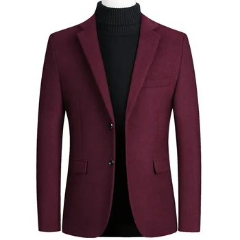 2023 Осенне-зимнее новое модное мужское пальто, деловая повседневная куртка, пальто, однотонный костюм для мужчин