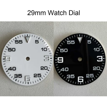 29 мм Белый/черный циферблат для часов 8215/8205/8200/Механизм Mingzhu, Запасные части для ремонта часов, аксессуары