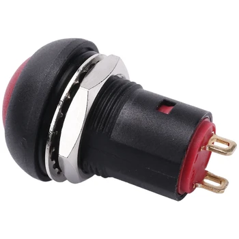 2X Вкл-выкл с защелкивающимся водонепроницаемым кнопочным переключателем 12 мм SPST 2A IP67, красный