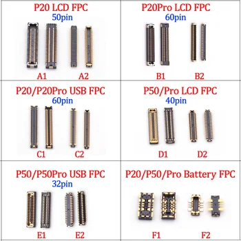 2шт USB-Разъем для Зарядки FPC На Материнской Плате Для Huawei P20 P50 Pro P20Pro P50Pro Аккумулятор ЖК-Экран Flex 40 32 60 Pin