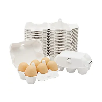 40 штук бумажных коробок из-под яиц для куриных яиц, держатель из целлюлозного волокна, вместимость 6 яиц, Фермерский рынок, Путешествия