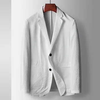 4067-R-Летний новый индивидуальный костюм с короткими рукавами, мужской тонкий тренд с коротким рукавом, круглый вырез, мужской индивидуальный костюм