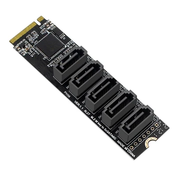 M.2 NGFF PCIE B-Key Sata для SATA 3.0 5-портовая карта расширения 6 Гбит/с Карта адаптера JMB585 Чипсет M.2 NVME для