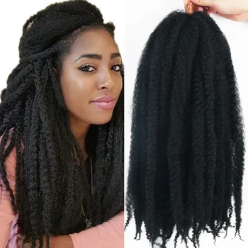 Marley Hair Afro Kinky Twist Волосы Крючком 18 Дюймов 100 г Омбре Синтетическое Плетение Наращивание Волос для Женщин Wigundle