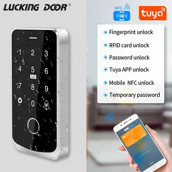 NFC Bluetooth система контроля доступа Tuya IP65 водонепроницаемая RFID IC клавиатура с подсветкой отпечатков пальцев сенсорный экран