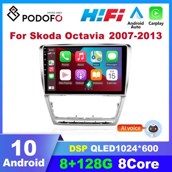 Podofo 2din Android автомагнитола для Volkswagen SKODA Octavia 2 A5 2007-2013 Мультимедийный видеоплеер GPS Навигация Авто Стерео