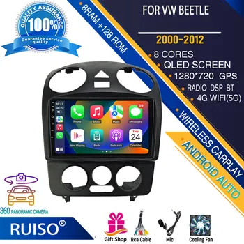 RUISO автомобильный DVD-плеер с сенсорным экраном Android для Volkswagen Beetle 2000-2012 автомобильный радиоприемник, стереонавигационный монитор 4G GPS Wifi