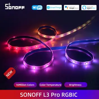 SONOFF L3 Pro Smart LED Strip Light WiFi LED RGBIC Lights Гибкая Лампа Лента Дисплей Нескольких Цветов Одновременно Музыкальный Режим