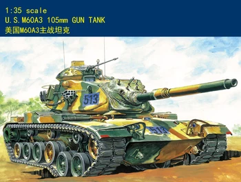 Trumpeter 80108 в масштабе 1/35, сборная модель бронированного танка США M60A3, конструкторы с мотором