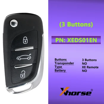 Xhorse XEDS01EN для DS Style Super Remote, 3 кнопки со встроенным супер чипом, английская версия, 5 шт.