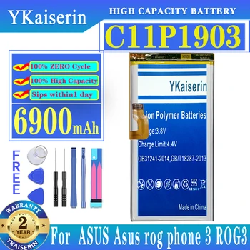 YKaiserin 6900 мАч C11P1903 Сменный Аккумулятор Для Телефона ASUS ROG Phone 3 ROG3 ZS661KS Батареи + Трек