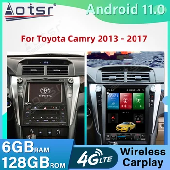 Автомагнитола Android 11.0 для Toyota Camry 2013 - 2017 Carplay GPS Навигация Мультимедийный плеер стереосистема в стиле Tesla головное устройство