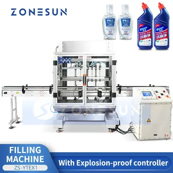 Автоматическая взрывозащищенная разливочная машина ZONESUN, машина для наполнения химических бутылок, жидкий наполнитель, промышленное оборудование ZS-YTEX1