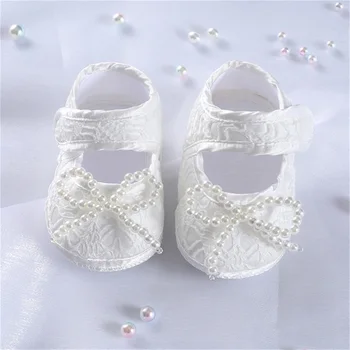Белые Кружевные Туфли Принцессы На мягкой подошве, Обувь для малышей, Сто Дней Полнолуния, Подходящее Платье, Обувь для новорожденных