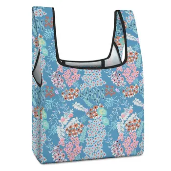 Большая хозяйственная сумка с индивидуальным принтом, складная сумка-тоут, повседневная женская сумка для продуктов, ремешки для сумок через плечо
