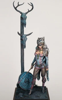 В разобранном виде подставка 1/24 ancient fantasy warrior включает в себя наборы миниатюрных моделей из полимерной смолы, неокрашенные
