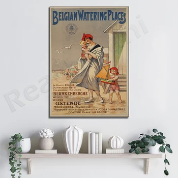Винтажный бельгийский плакат, Бельгийский ретро-принт, Винтажный бельгийский туристический плакат