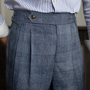 Высококачественные мужские брюки 2023 Офисные Брюки Мужские Деловые Повседневные брюки Одежда для британских светских клубов Pantalones Hombre