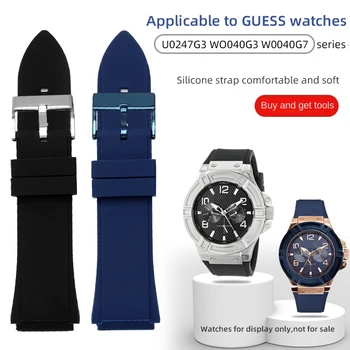Высококачественный силиконовый ремешок для часов GUESS watch U0247G3 W0040G3 W0040G7 силиконовый ремешок синий спортивный ремешок для дайвинга мужской браслет 22 мм