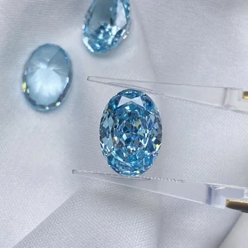 Голубой Овальный Кубический Цирконий Срезанного Льдом Высокоуглеродистого Алмаза для Изготовления Ювелирных Изделий на заказ