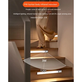 Датчик движения Подсветка в шкафу с регулируемой яркостью 3 цветовых температур для спальни, прихожей, лестницы