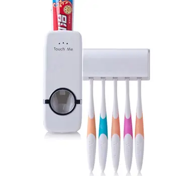 Держатель для зубных щеток из ABS, Универсальный Настенный Органайзер для зубных щеток С автоматическим дозатором зубной пасты