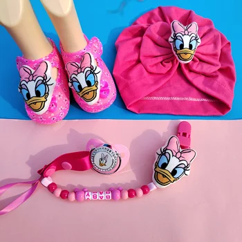 Детские аксессуары Disney Donald Duck Роскошная цепочка-пустышка для новорожденных, новые детские игрушки-соски, Шляпы и повязки на голову в подарок