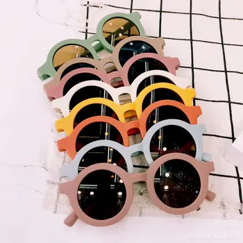 Детские солнцезащитные очки Милые круглые солнцезащитные очки для детей Девочек мальчиков Солнцезащитные очки с защитой UV400