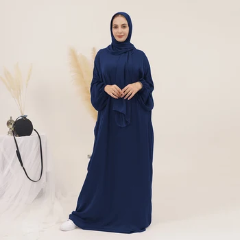 Джилбабс Прикрепленный Шарф Абая для Женщин Исламское Длинное Платье Рамадан Мусульманский Халат Хиджаби Молитвенное Платье Дубай Турция Скромные Абаи