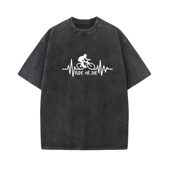 Женская футболка для беременных, летние футболки с коротким рукавом, футболки для беременных, топы, Винтажная выстиранная езда на велосипеде с рисунком сердцебиения, принт