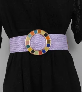 Женский модный вязаный эластичный корсет, женское пальто с поясом, платье с декором в виде широкого пояса J203