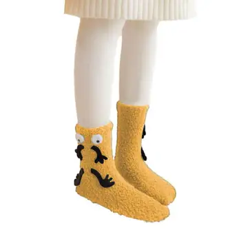 Забавные женские носки Зимние Милые коралловые флисовые пушистые носки Женские осенне-зимние Забавные Носки для пар, носки для сна