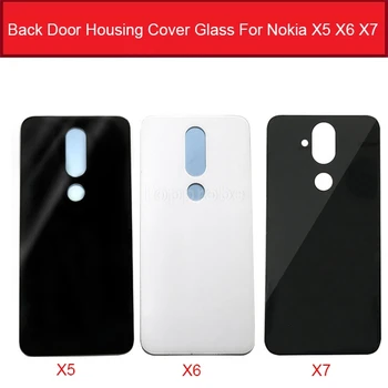 Защитное Стекло корпуса Задней двери Для Nokia X5 X6 X7 Задняя Крышка Батарейного Отсека Чехол Для Nokia 5.1 Plus Замена 6.1 Plus Без Логотипа