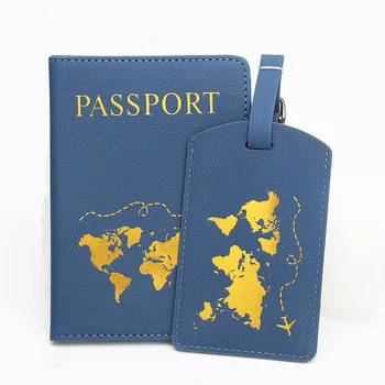 Карта Чехол для паспорта с багажными бирками Обложка для паспорта из искусственной кожи Блокирующие Карты Дорожный кошелек Органайзер для документов