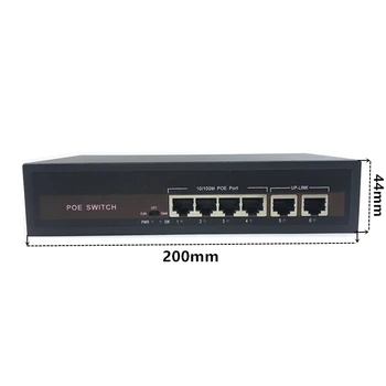 Коммутатор POE 48V Ethernet с портом 5 10/100 Мбит/с IEEE 802.3 af/at Подходит для IP-камеры/беспроводной точки доступа/системы видеонаблюдения Ethernet