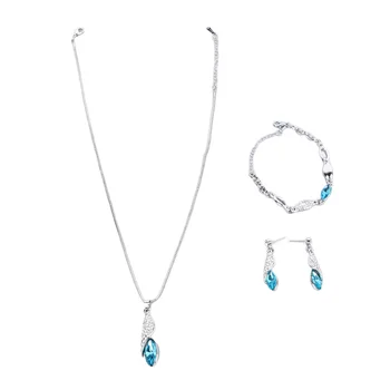 Комплект из ожерелья, браслета и серег, голубое ожерелье, серьги, браслет, тонкое мастерство, Элегантный сплав, красивый комплект для свадьбы
