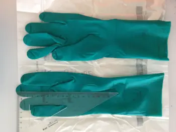 Латексная перчатка Ansell Gammex underglove без пудры зеленого цвета (10 пар) с внутренним и наружным слоями/ультратонкая перчатка для тонкой работы /химиотерапия