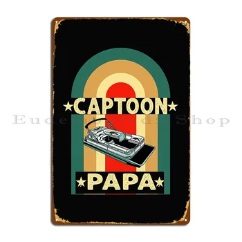 Металлическая вывеска Captoon Papa Декор стен Индивидуальная фреска Дизайн гостиной Жестяной плакат