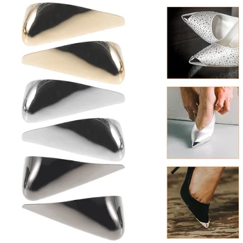 Металлическая защита для обуви с острым носком, однотонный носок на высоком каблуке, элегантная крышка для носка на высоком каблуке