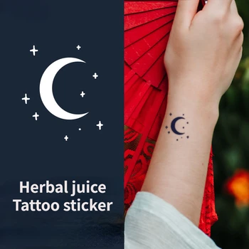 Милые временные татуировки с травами Луны для женщин, мини-наклейки с татуировками звезд, сексуальные фестивальные тату-арт, поддельные тату-наклейки