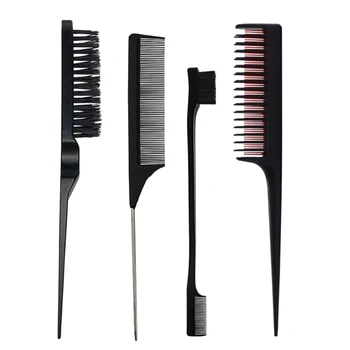 Набор Расчесок для укладки волос из 4шт, Дразнящие Щетки для волос, Инструмент для расчесывания хвоста для женщин E0BC