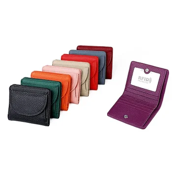 Натуральная кожа RFID ID кредитный банк визитница для карт Сумки-портмоне Роскошный клатч тонкие карманные кошельки для женщин