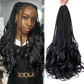 Натуральные синтетические французские косички с африканским крючком, синтетические косички для наращивания волос для чернокожих женщин в стиле волнистого хвоста
